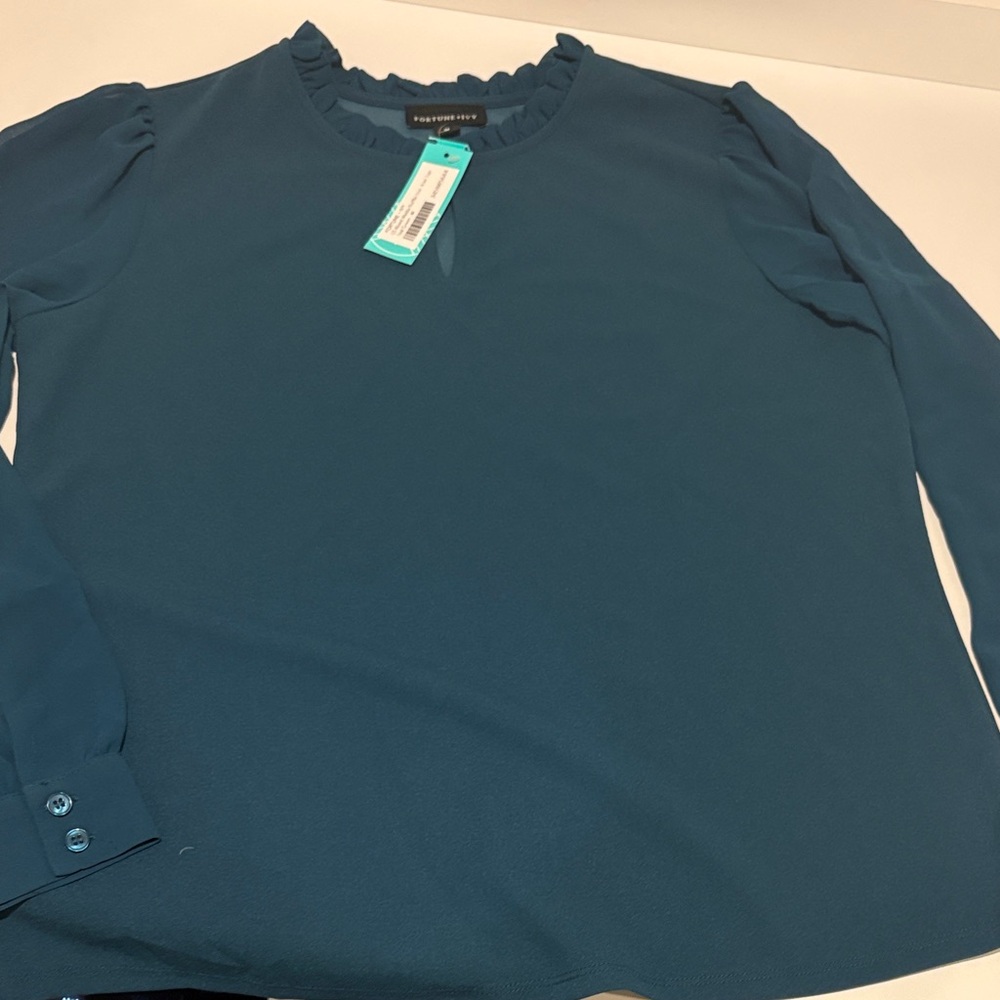 Teal Long Sleeve Blouse